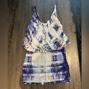 Plenty by Tracy Reese | Tie Dye Tiered Dress | Purple and White | Small
